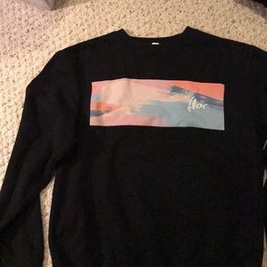 Black Flor Band Crewneck Sweatshirt